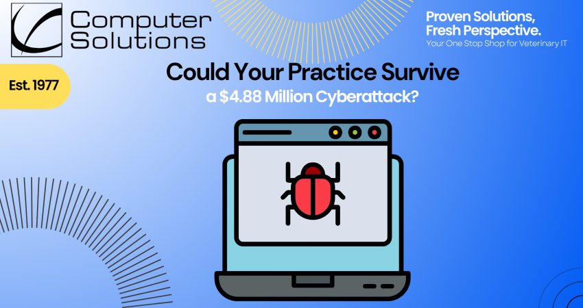 Title image including a computer with a bug on it, symbolizing a cyberattack.